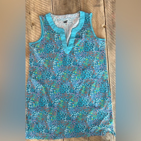 Lands' End Dresses & Skirts - Lands' End Women's Floral Cotton Jersey Notch Neck Dress Large 14-16 Cover up